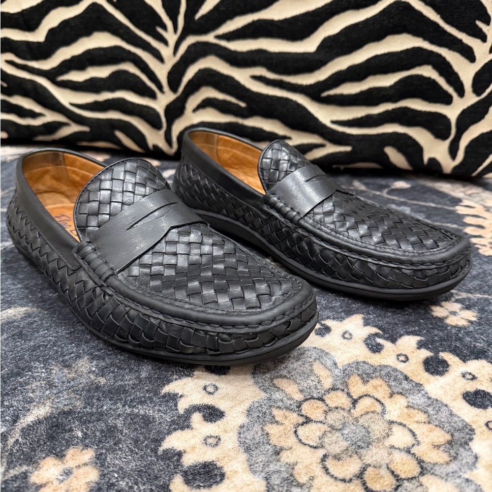 Men’s Flag Ltd. 9.5M Black Woven Leather Loafers